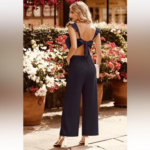 Pretty Garden One Piece Jumpsuit Pants Romper Sleeveless - Picture 2 of 10